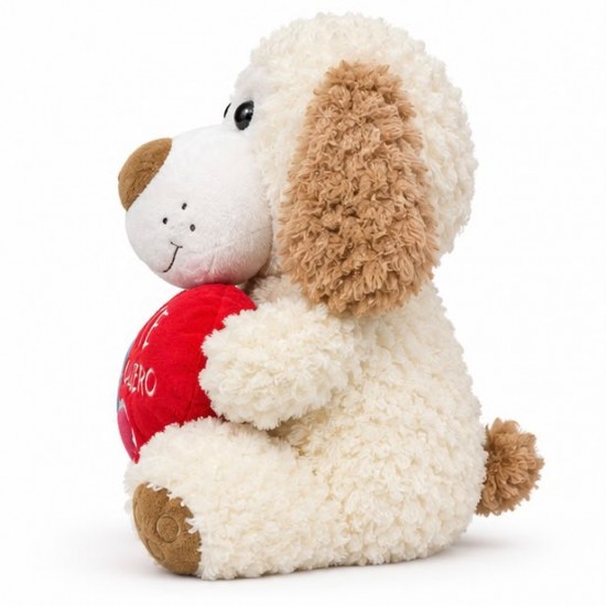  Cățeluș de pluș cu inimă „Te Quiero” – 30 cm