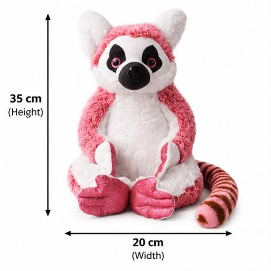 Jucărie de pluș Lemur, Roz, 35x20cm