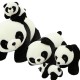 Familia de Panda, plușuri moi și adorabile, set 5 buc