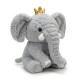 Elefănțel Regal din Pluș cu Coroană, Gri, 45 cm