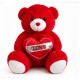 Ursuleț de Pluș Roșu cu Inimă „LOVE” – 65 cm